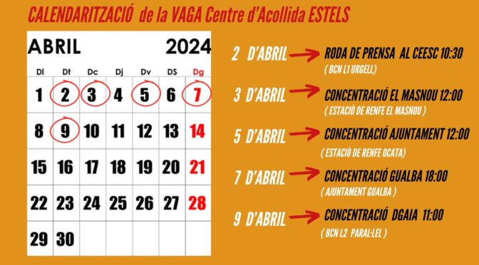 Calendari de mobilitzacions per la vaga al C.A. Estels de l’Associació Asteroide B612